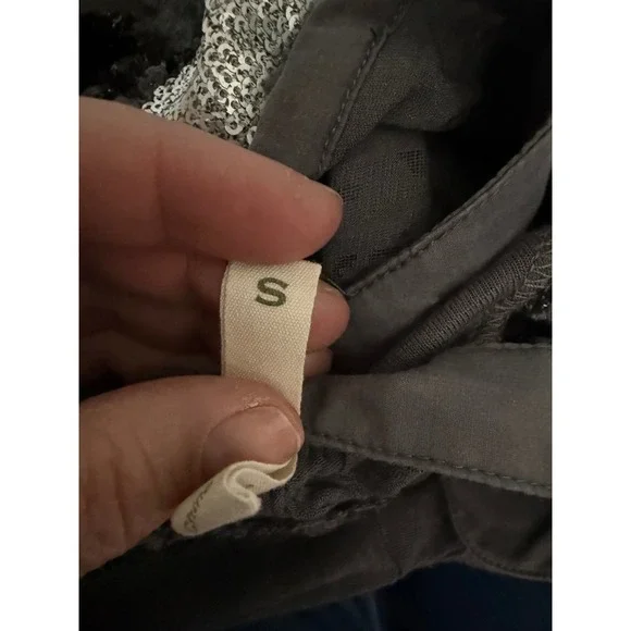 Anthropologie Tiny Kitsalano velvet & silk blend burnout blouse button down - Picture 4 of 13